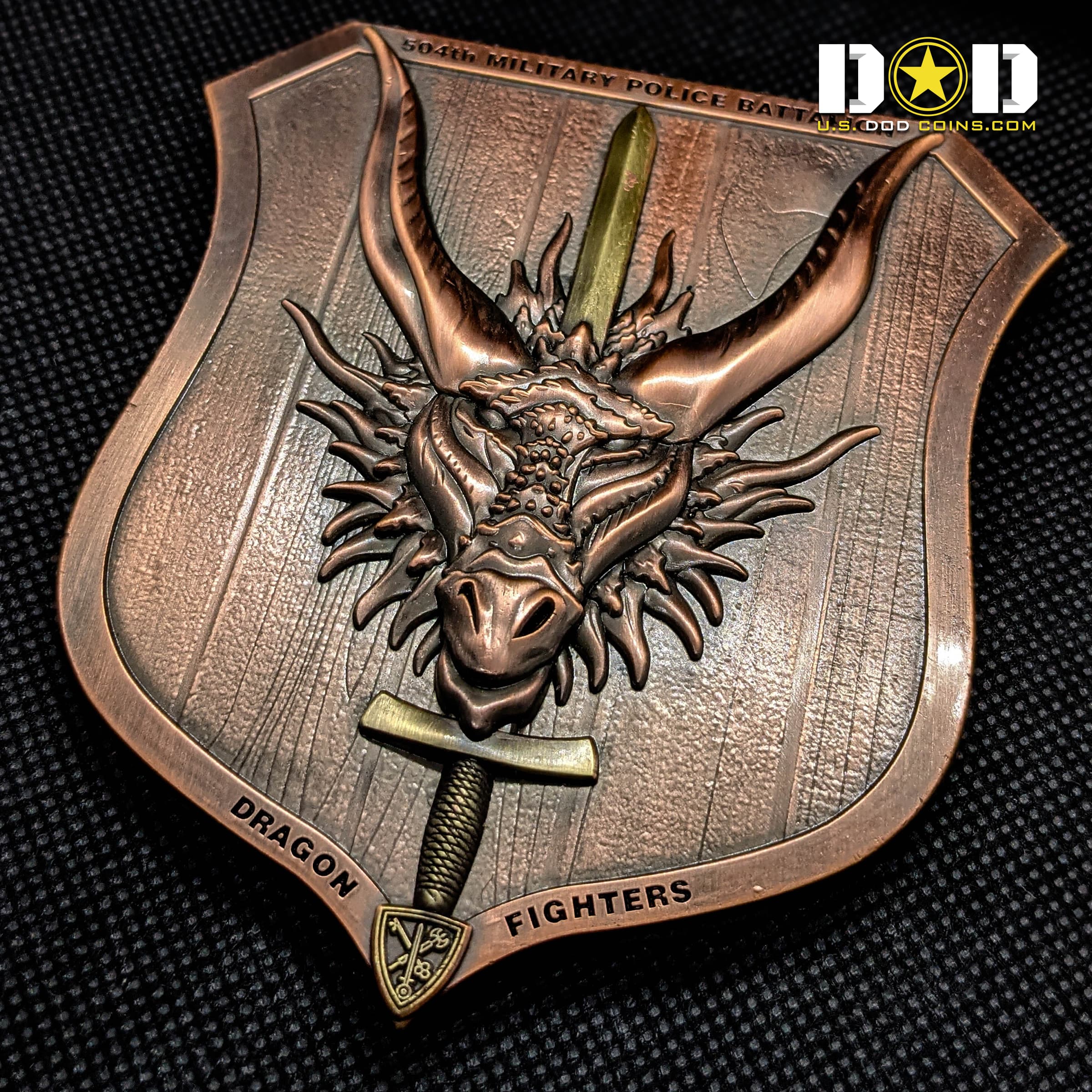 504th Military Police Battalion Dragon Fighters Challenge Coin